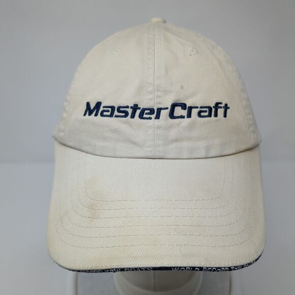 Master Craft Slideback Hat Tan One Size Adjustable Embroidered 6 Panel Cotton - Picture 2 of 8